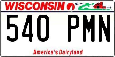 WI license plate 540PMN