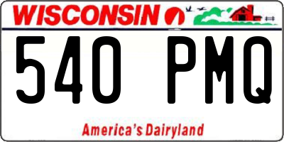 WI license plate 540PMQ
