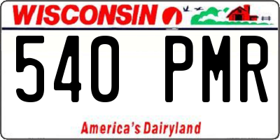 WI license plate 540PMR
