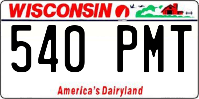WI license plate 540PMT
