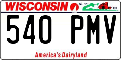 WI license plate 540PMV