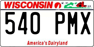 WI license plate 540PMX