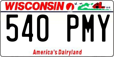 WI license plate 540PMY