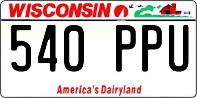 WI license plate 540PPU