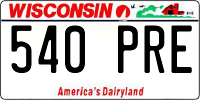 WI license plate 540PRE