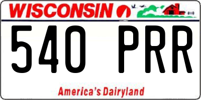 WI license plate 540PRR