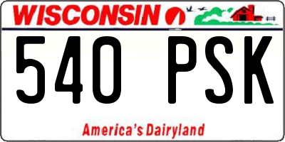 WI license plate 540PSK