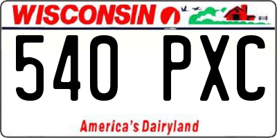 WI license plate 540PXC