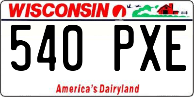 WI license plate 540PXE