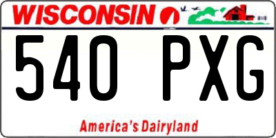 WI license plate 540PXG