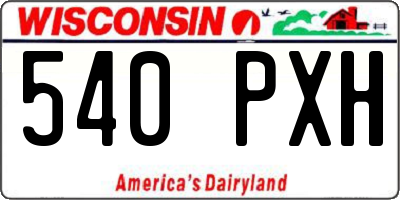 WI license plate 540PXH