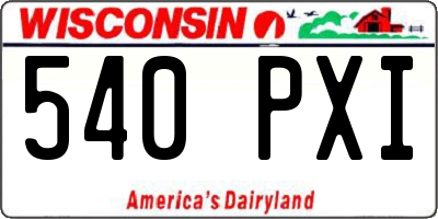 WI license plate 540PXI