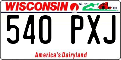 WI license plate 540PXJ