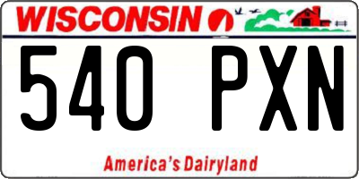 WI license plate 540PXN