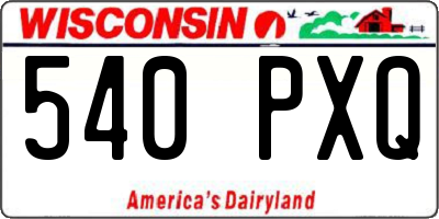 WI license plate 540PXQ
