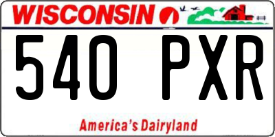 WI license plate 540PXR