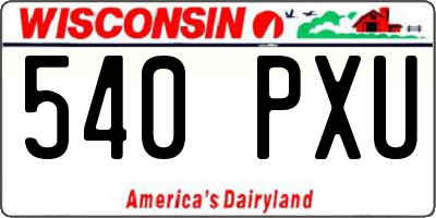 WI license plate 540PXU