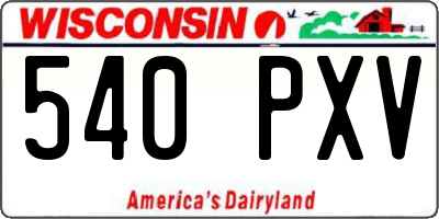 WI license plate 540PXV