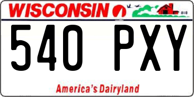 WI license plate 540PXY