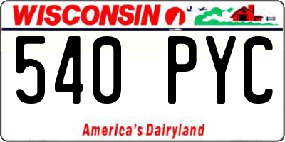 WI license plate 540PYC