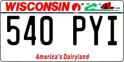WI license plate 540PYI