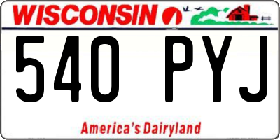 WI license plate 540PYJ