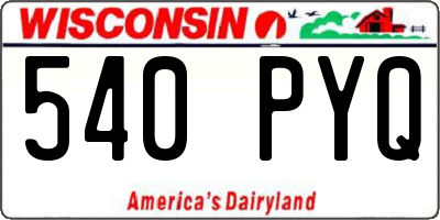 WI license plate 540PYQ