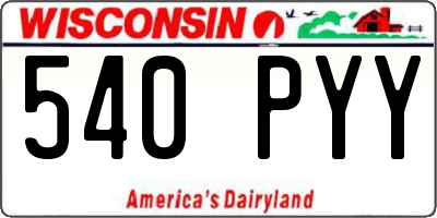 WI license plate 540PYY