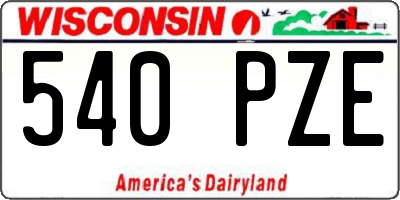 WI license plate 540PZE