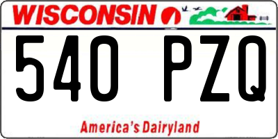WI license plate 540PZQ