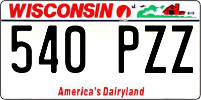 WI license plate 540PZZ