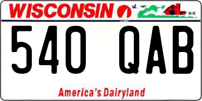 WI license plate 540QAB