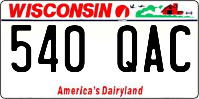 WI license plate 540QAC