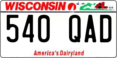 WI license plate 540QAD
