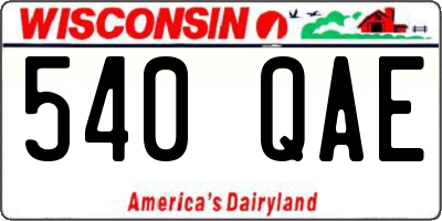 WI license plate 540QAE