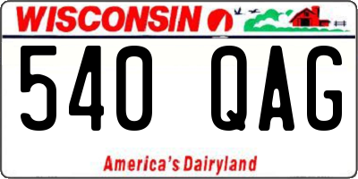 WI license plate 540QAG