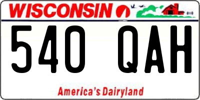 WI license plate 540QAH