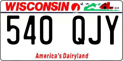 WI license plate 540QJY