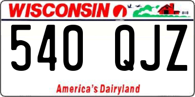 WI license plate 540QJZ