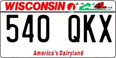 WI license plate 540QKX