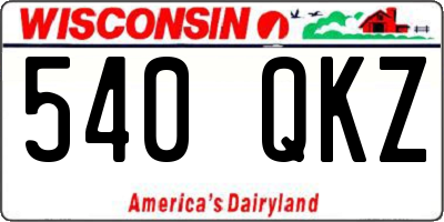 WI license plate 540QKZ