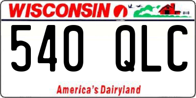 WI license plate 540QLC