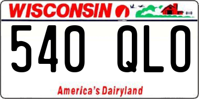 WI license plate 540QLO