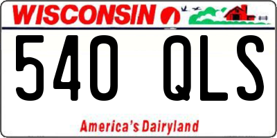 WI license plate 540QLS