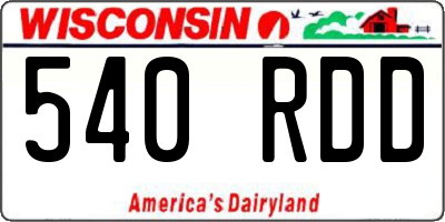 WI license plate 540RDD