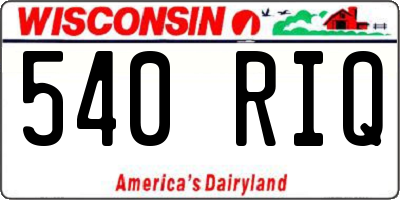 WI license plate 540RIQ