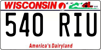 WI license plate 540RIU