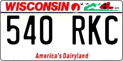 WI license plate 540RKC