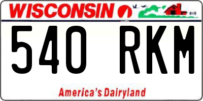 WI license plate 540RKM