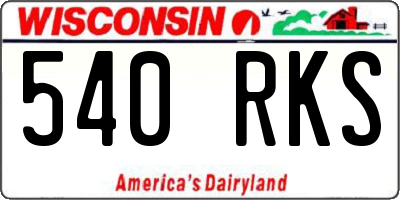 WI license plate 540RKS